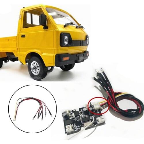 Remote Control 6 LED High Bright Headlights Lamp Red White Yellow for WPL D12 1/10 RC Crawler Car Truck Hobby Model DIY Parts