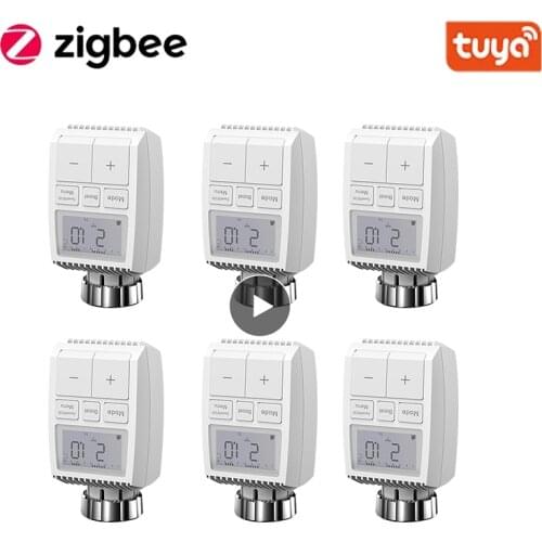 1-6pcs Tuya ZigBee 3.0 New Mini Smart Radiator Actuator Programmable Thermostat Heater Temperature Controller Support Alexa