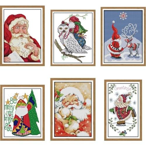 Christmas decoration cartoon Santa pattern 14CT 11CT cross stitch kit embroidery set home decoration painting DIY Christmas gift