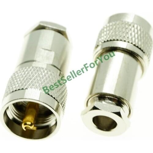 UHF PL259 Male Plug Clamp For RG5 RG6 5D-FB LMR300 Cable Straight RF Connector