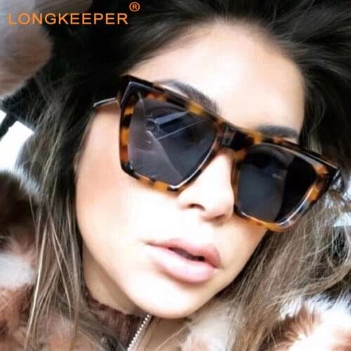 Fashion Oversized Square Cat Eye Sunglasses Women Luxury Women Big Frame Sun Glasses Outdoor Street-shot UV400 Oculos De Sol