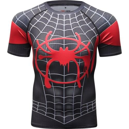 Men Running Fitness Rashguard Casual Round-Neck Digital Printing Comfortable Tshirt