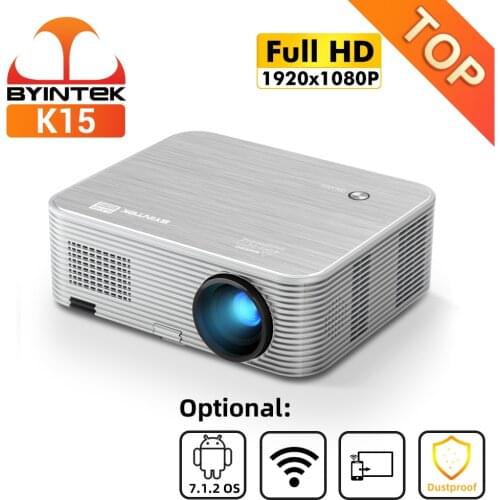 BYINTEK K15 Full HD 1080P Android WIFI LED Smart Beamer 1920x1080 LCD Video Projector for Smart Phone Cinema Game