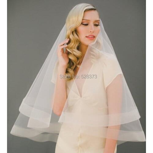 YNQNFS WV2 Chic Single Layers Bone Edge Waist Length Short Wedding Veil Birdcage Bridal Veils Wedding Accessories