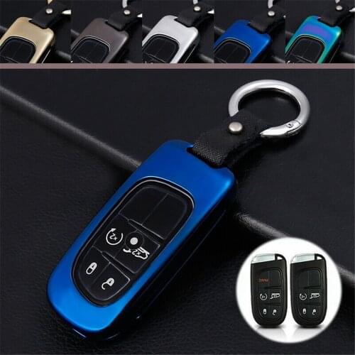 Zinc Alloy Smart Remote Car Key Protector Case Cover Keychain Accessories For Jeep Dodge Chrysler Journey Grand Cherokee Shell