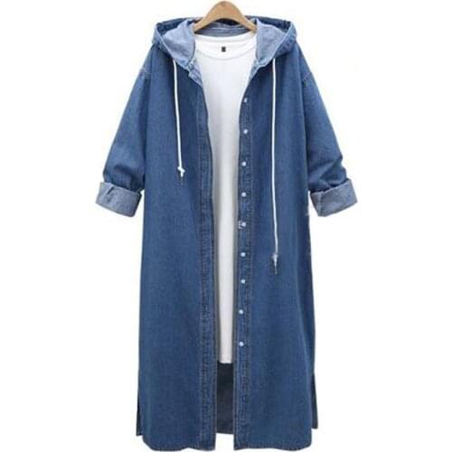 2021 New Trench Solid Color Lace Up Women Jacket Fashion Denim Thin Jackets Washed Jeans Coat Female Collar Outwear Thin Jacket