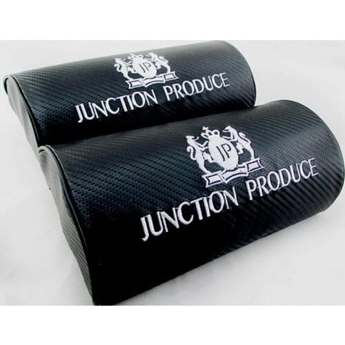 2pcs Carbon Fiber JP Junction Produce VIP Luxury Car Headrest Neck Pillow Seat