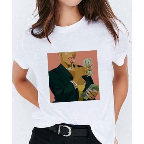 2021 Women Tshirts Fashion streetwear girl make money not friends tshirt femme Summer Short sleeve Casual New Ladies Tee Tops