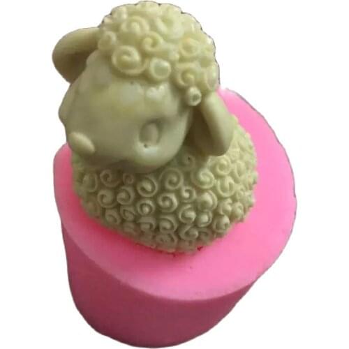 3D Sheep Candle Silicone Molds Soap Resin Clay Salt Ccarving Mold Fondant Cake Decorating Tools Chocolate Candy Moulds H547