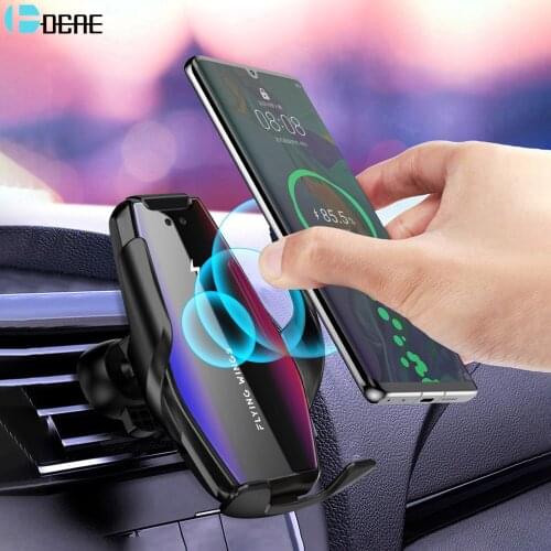 Automatic Clamping 15W Car Wireless Charger For iPhone 12 11 XS XR Samsung S20 S10 Infrared Induction Fast Charging Phone Holder