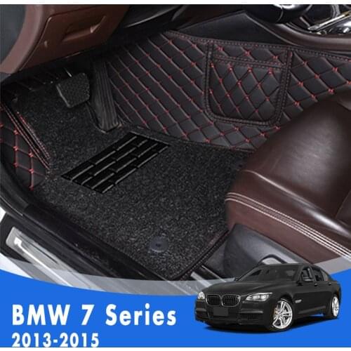 Car Floor Mats For BMW 7 Series 2015 2014 2013 Luxury Double Layer Wire Loop Carpet Auto Accessories Pad Heel Foot Mat Pedal Rug