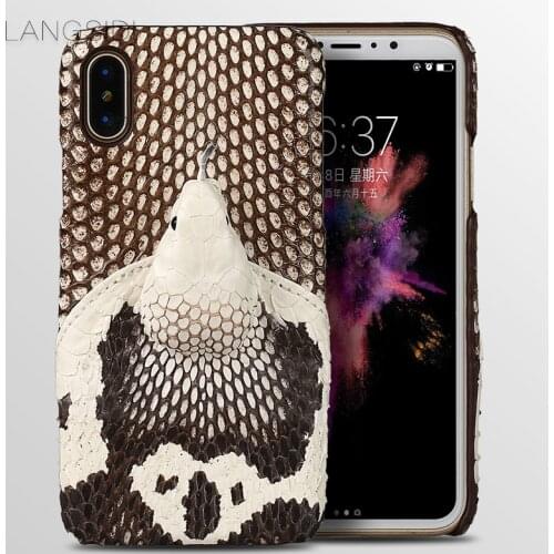 Brand phone case real snake head back cover phone case For iPhone 11 Pro X XS XR 6 7 8 p SE 2020 full manual custom processing