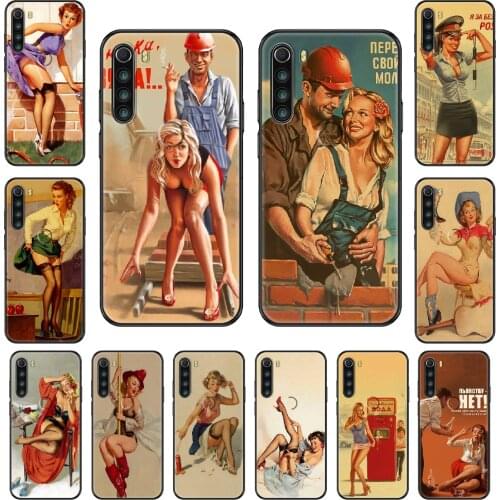 WW2 Sexy Retro Girl Phone case For Xiaomi Redmi Note S2 4 5 6 7 8 A S X Plus Pro black art prime tpu back 3D waterproof silicone