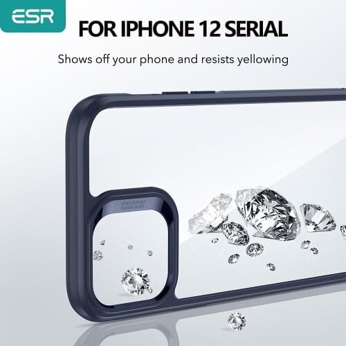 ESR for iPhone 12 Pro Max Glass Case for iPhone 12 Pro Case Hard Back Cover Full Protective Clear Funda Case for iPhone 12 mini