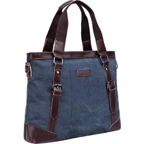 Business youth mens bag horizontal grid handbag leather shoulder messenger bag computer mezzanine retro casual school bag