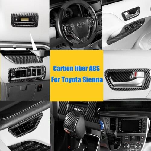 For Toyota Sienna 2015-2020 Car Styling Accessories Interior Carbon fiber ABS Decoration Cover Trim