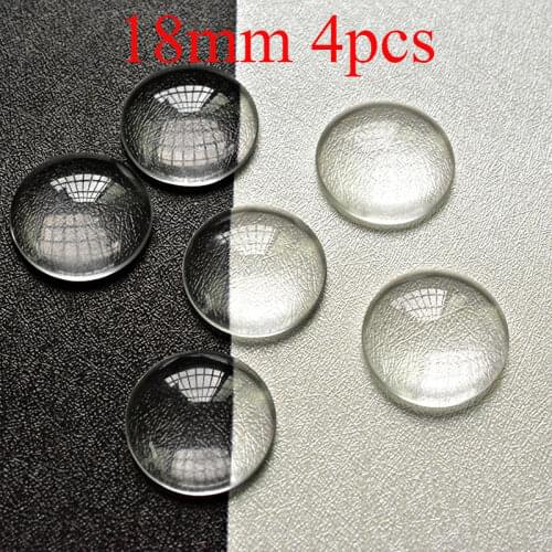 FLTMRH 8mm 16mm 18mm 20mm Transparent Domed Flatback Round Clear Glass Cabochon for DIY Jewelry Making