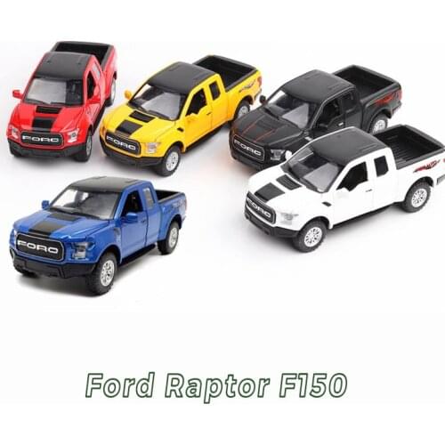 1:32 scale alloy pull back car toys,high simulation Ford Raptor F150 pickup,musical & flashing toy vehicles,free shipping