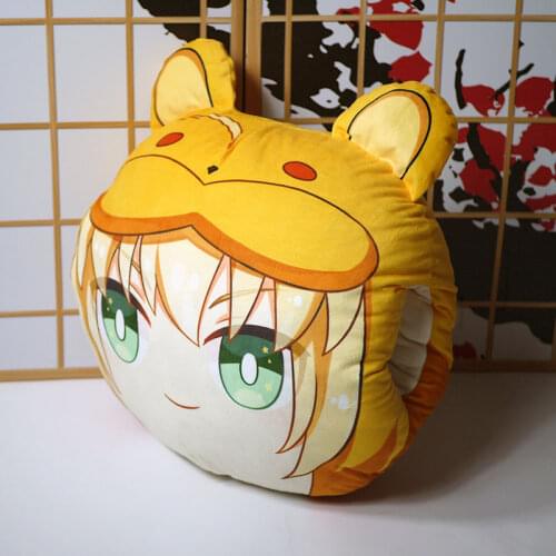 Fate stay night pillow toy Anime SABER Arutoria Pendoragon figure stuffed doll warm hands cosplay 46cm