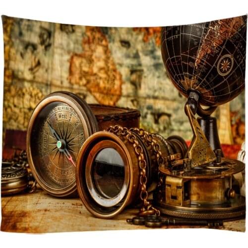 Map of The Creative World Compass Tapestry Wall Hanging Bed Spread Beach Towel Table Cloth Yoga Mat 250*180CM Large Size