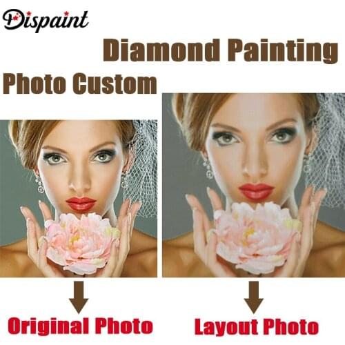 Dispaint Photo Custom Diamond Painting Cross Stitch Full Square/Round Rhinestone DIY Diamond 3D Diamond Embroidery Gift Sale