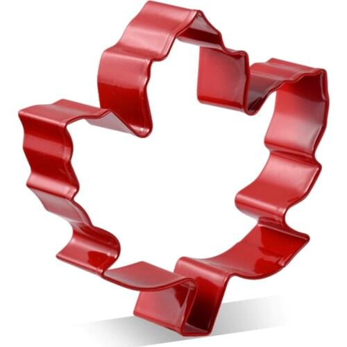 KENIAO Thanksgiving Maple Leaf Cookie Cutter - 8.7 x 9 cm - Sandwich Biscuit Fondant Cutter - Red Color Coated Stainless Steel