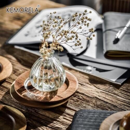 Handmade lovesickness Wood round shape Solid Wood plate Fruit cake Dishes Saucer Tea Tray Dessert Dinner Plate Tableware Mug Pad