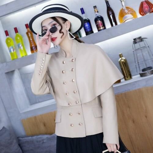 Real Sheepskin Leather Jacket Women Spring Autumn 2021 Coat Female Korean Simple Leather Jackets for Women Ropa De Mujer Zjt2080