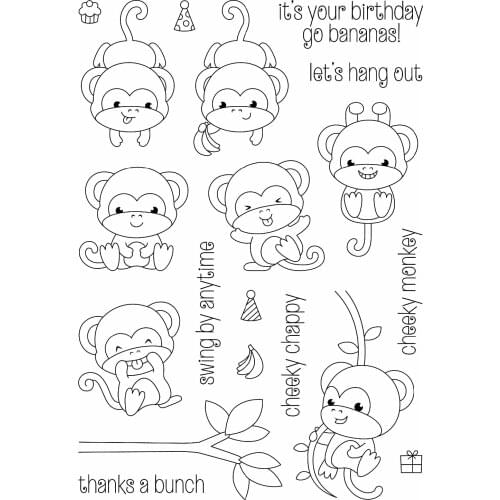 Cute little monkey Transparent Clear Silicone Stamp/Seal for DIY scrapbooking/photo album Decorative clear stamp sheets M1246