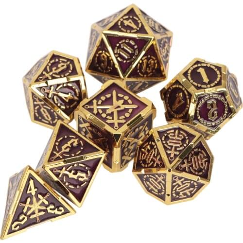 Polyhedral Dungeon and Dragon Role Playing Board Game Gift 7 Pcs Tabletop Dnd Dice Set D20 D12 D10 D8 D6 D4