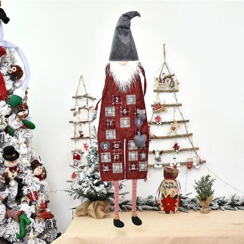 Cartoon No Face Santa Claus Swedish Gnome Doll Christmas Count Down Calendars Xmas Home Hotel Tree Decor New Year Ornament Gift