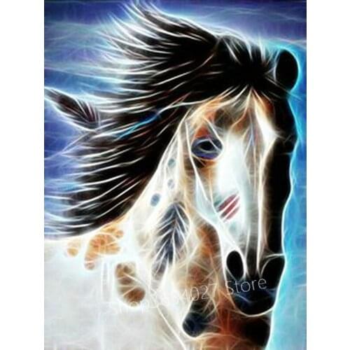 Full Square Abstract Horse Animal 5D DIY Diamond Painting 3D Diamond Cross Embroidery Room Decorative Diamond Embroidery Gift