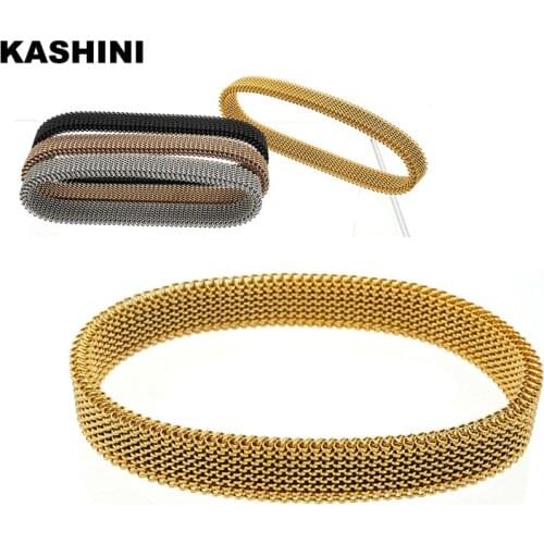 Titanium steel spring bracelet elastic bracelet slingshot bracelet stainless steel mesh bracelet wholesale couple bracelet