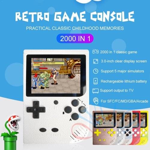 Drop ship 2000 in 1 Retro Game Console Handheld Game Console SUP Built-in 5 Large Simulator forGBA support download and archive