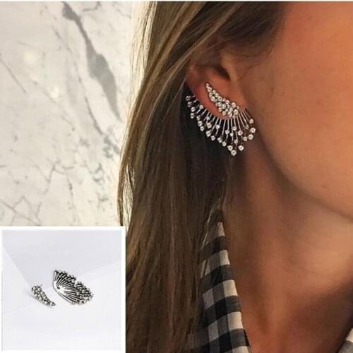 Fashion New Alloy Double-Layer Multi Earrings Earrings Multilayer Single Wing Earrings Earrings Friends Wedding Gift