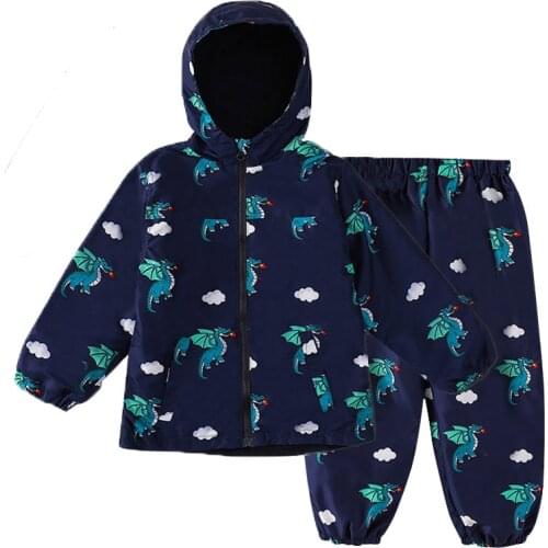 2021 New Rainproof Kids Outfits Children Clothing Winter Warm Thicken Boys Hoodies Coat pants Sport Sets Long Sleeve Clothes 4Y
