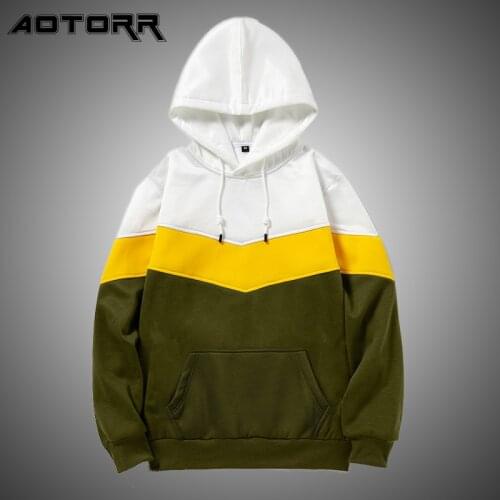 2021 Spring Mens Long Sleeve Hoodies Harajuku Sweatshirt Street Hip Hop Pullover Fashion Patchwork Casual O-Neck Tops Men