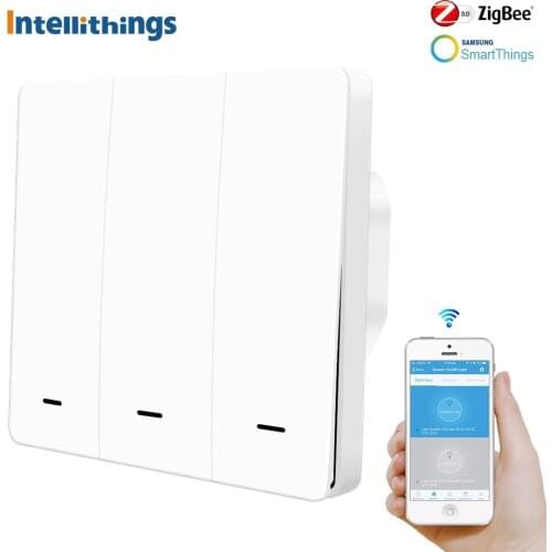 Zigbee 3.0 EU Push Switches Wall Light Switch Compatible with SmartThing Hub APP Phone One Gang Two Gangs Three Gangs Option