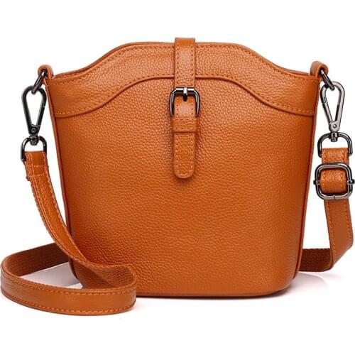 Women Handbag Genuine Leather Crossbody Bags For Women Shoulder Bag Female Totes Purse Ladies Small Messenger Bucket Bag