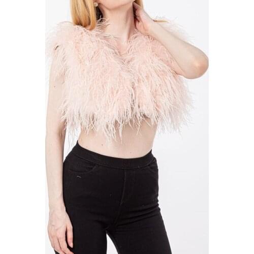 Real ostrich fur feather vest bolero party wedding bride gilet top 2021 furry luxurious sexy holidy green pink purple color