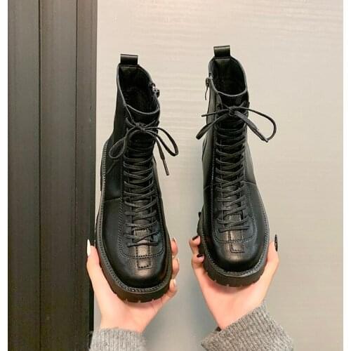 Winter High-Quality Fashion Trend Casual Plus Cashmere Warm Martin Boots Snow Boots Womens Shoes Ankle Boots Motorcycle Shoes