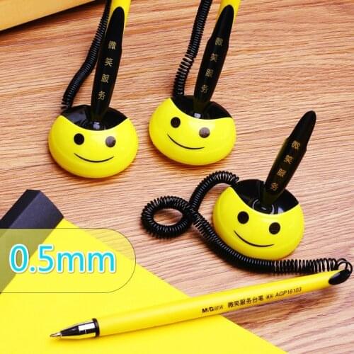 0.5mm Desktop 16103 Gel Pen Safety Ink Pen Superfine Office Supplies Student Children Stationery Counter Paste Fixing Strap