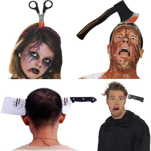 1pcs Halloween Headband, Bloody Kitchen Knife, Needle Tube, Scissors, Axe, Party Horror And Funny Props For People And Animals