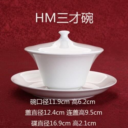 45% bone powder,european standard fine bone china porcelain Sancai Bowl craft tea cup with lid