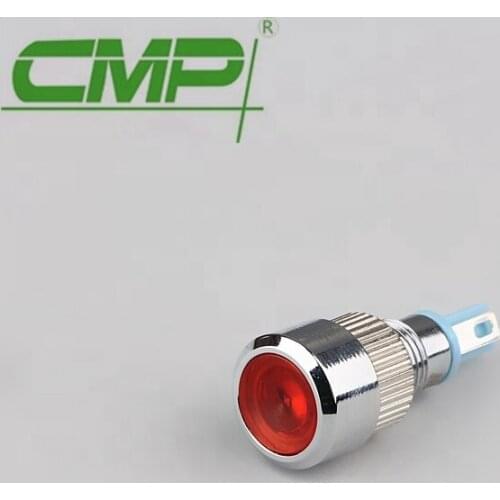 5 Color 12v or 24v Waterproof IP67 8mm Metal High surface Indicator Lamp