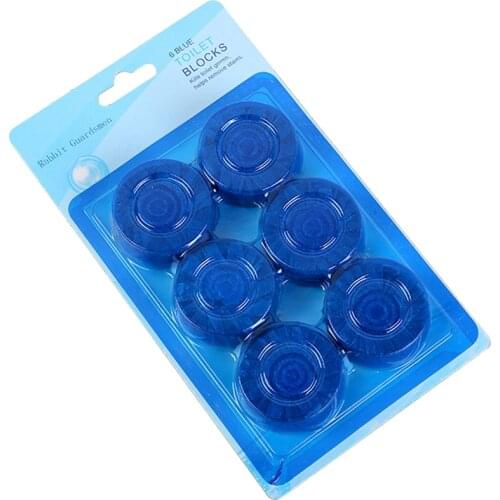 6pcs Blue Bubble Toilet Cleaner Household Automatic Flushing Toilet Cleaner Deodorant Block Toilet Spirit Toilet Deodorization