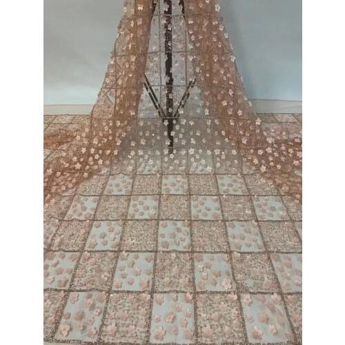 African sequin lace fabric 2020 high quality French lace fabric embroidery Nigeria lace fabric wedding D3820