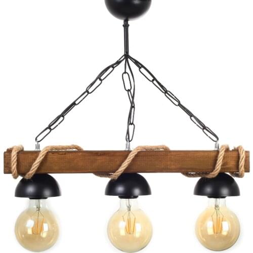 Avize Rustik Ahşap Halatlı Sarkıt Avize Ampuller Dahil Değil Rüzgar Çatı Katı Ahşap Restoran Kahve Dükkanı