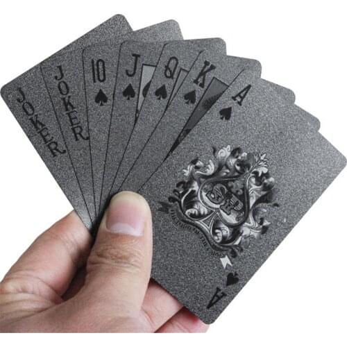 Black Poker Deck Plastic Playing Cards Board Games Speelkaarten Plastic Cards
