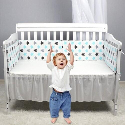 120 X30cm Baby Bed Bumper Double-faced Detachable Newborn Crib Around Cot Protector Kids Room Decor